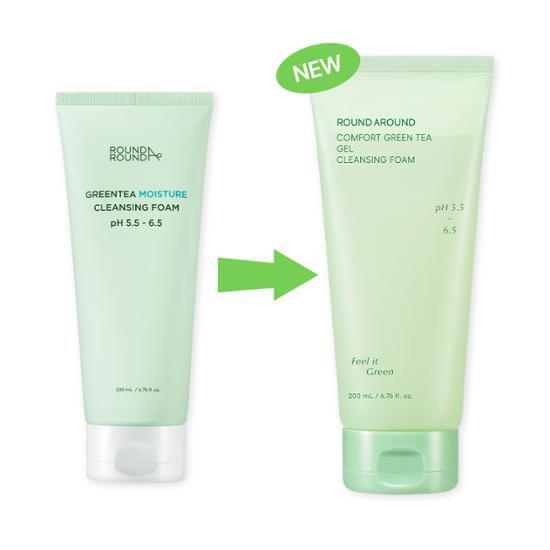 ROUND A’ ROUND Comfort Green Tea Gel Cleansing Foam (200ml)