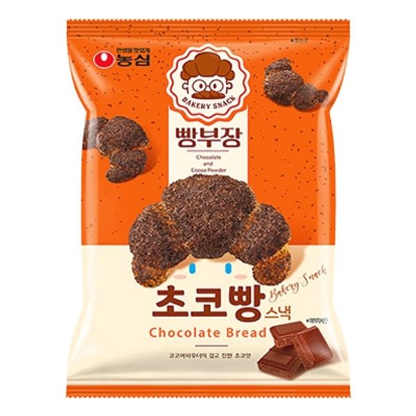 NONGSHIM Chocolate Bread Snack (55g) 빵부장 초코빵 巧克力牛角餅乾 BBD. 2025.01.11