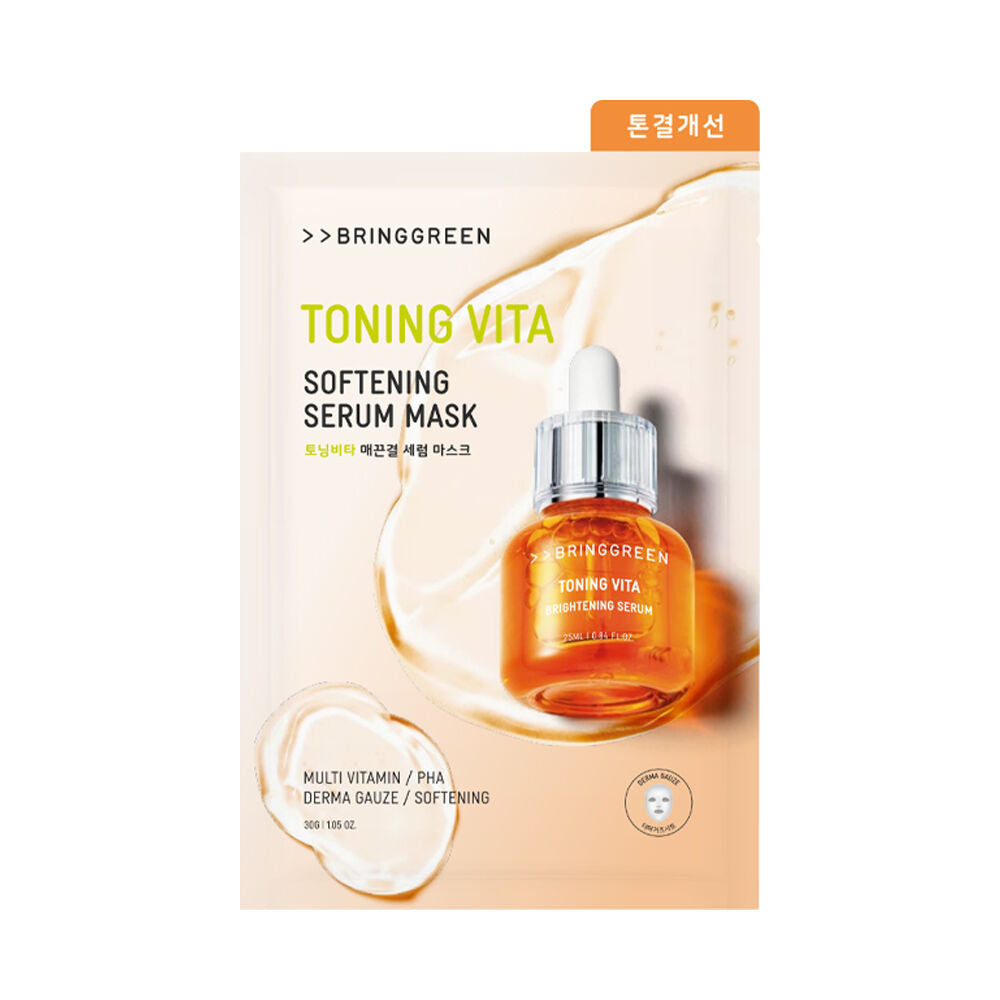 BRING GREEN Toing Vita Softening Serum Mask (1pc) 브링그린 토닝비타 매끈결 세럼 마스크 1매