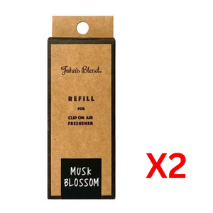 ((BOGO FREE))JOHN'S BLEND Refills for Clip Air Freshner for Car- Musk Blossom (2 refillls) (Copy)