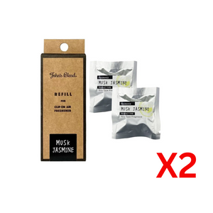 ((BOGO FREE))JOHN'S BLEND Refills for Clip Air Freshner for Car- Musk Jasmine (2 refillls)